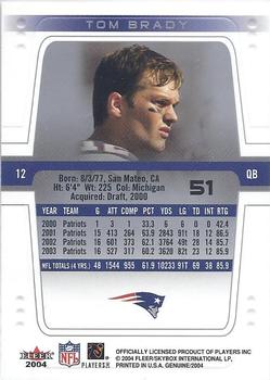 2004 Fleer Genuine #51 Tom Brady Back