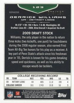 2009 Bowman Chrome - Blue Refractors #123 Derrick Williams Back