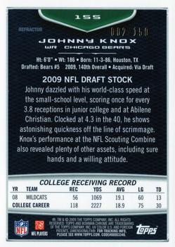 2009 Bowman Chrome - Blue Refractors #155 Johnny Knox Back