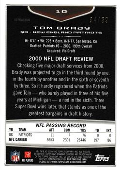 2009 Bowman Chrome - Green Refractors #10 Tom Brady Back