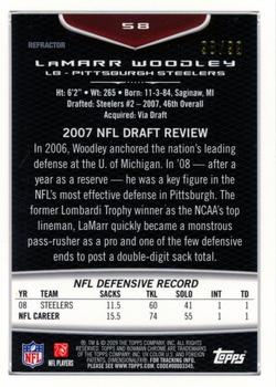 2009 Bowman Chrome - Green Refractors #58 LaMarr Woodley Back