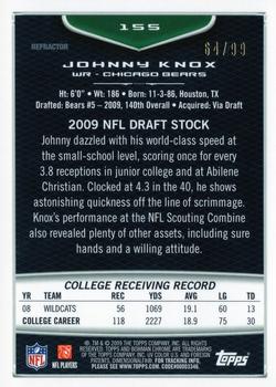 2009 Bowman Chrome - Green Refractors #155 Johnny Knox Back