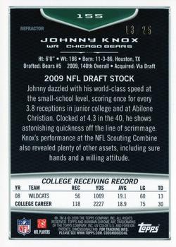 2009 Bowman Chrome - Orange Refractors #155 Johnny Knox Back