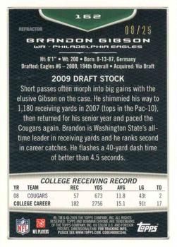 2009 Bowman Chrome - Orange Refractors #162 Brandon Gibson Back