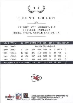 2004 Fleer Inscribed #14 Trent Green Back