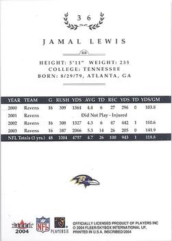 2004 Fleer Inscribed #36 Jamal Lewis Back