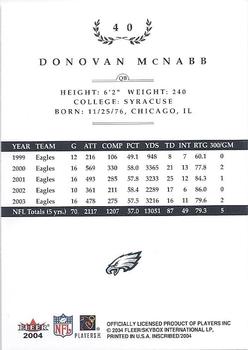 2004 Fleer Inscribed #40 Donovan McNabb Back