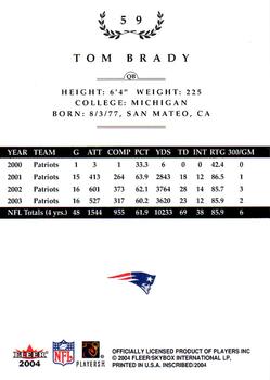 2004 Fleer Inscribed #59 Tom Brady Back