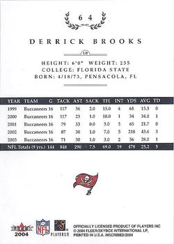 2004 Fleer Inscribed #64 Derrick Brooks Back