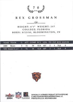 2004 Fleer Inscribed #70 Rex Grossman Back