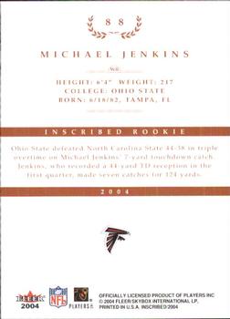 2004 Fleer Inscribed #88 Michael Jenkins Back
