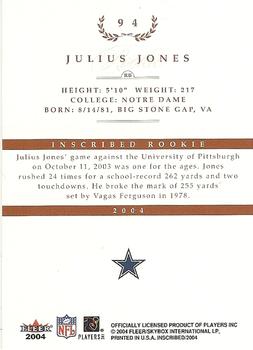 2004 Fleer Inscribed #94 Julius Jones Back