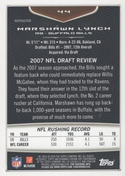 2009 Bowman Chrome - Refractors #44 Marshawn Lynch Back