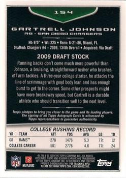 2009 Bowman Chrome - Rookie Autographs #154 Gartrell Johnson Back