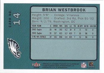 2004 Fleer Platinum #14 Brian Westbrook Back