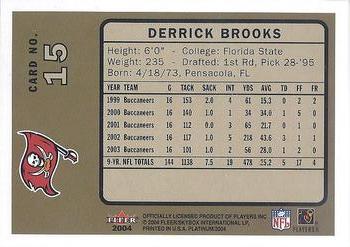 2004 Fleer Platinum #15 Derrick Brooks Back