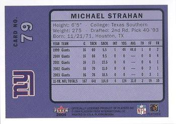 2004 Fleer Platinum #79 Michael Strahan Back