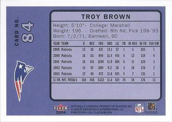 2004 Fleer Platinum #84 Troy Brown Back