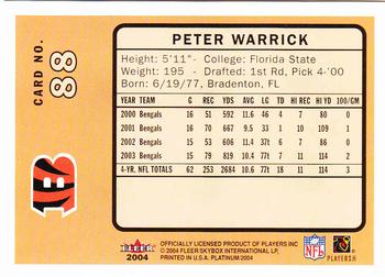 2004 Fleer Platinum #88 Peter Warrick Back