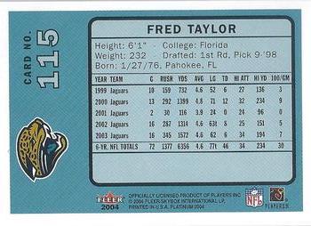 2004 Fleer Platinum #115 Fred Taylor Back