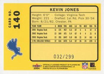 2004 Fleer Platinum #140 Kevin Jones Back