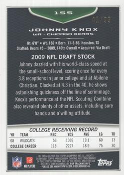 2009 Bowman Chrome - Rookies Silver #155 Johnny Knox Back