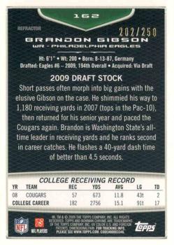 2009 Bowman Chrome - Xfractors #162 Brandon Gibson Back