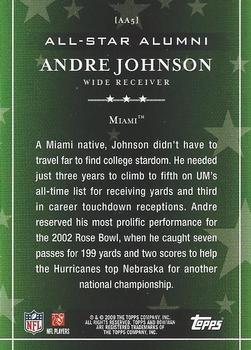 2009 Bowman Draft Picks - All-Star Alumni #AA5 Andre Johnson  Back