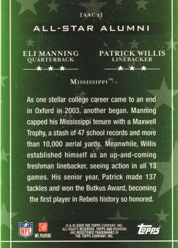 2009 Bowman Draft Picks - All-Star Alumni Combos #AAC2 Eli Manning / Patrick Willis  Back