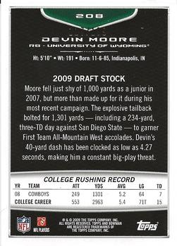 2009 Bowman Draft Picks - Blue #208 Devin Moore Back