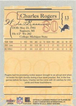 2004 Fleer Sweet Sigs #13 Charles Rogers Back