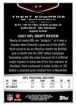2009 Bowman Draft Picks - Bronze #17 Trent Edwards Back