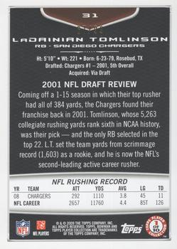 2009 Bowman Draft Picks - Bronze #31 LaDainian Tomlinson Back