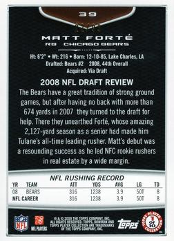 2009 Bowman Draft Picks - Bronze #39 Matt Forte Back