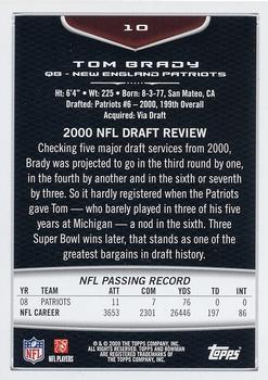 2009 Bowman Draft Picks - Red #10 Tom Brady Back