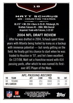 2009 Bowman Draft Picks - Red #18 Matt Schaub Back