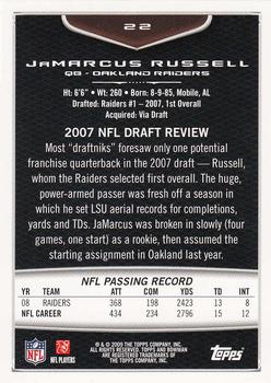 2009 Bowman Draft Picks - Red #22 JaMarcus Russell Back