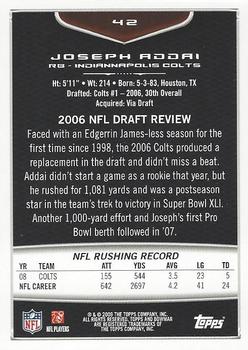 2009 Bowman Draft Picks - Red #42 Joseph Addai Back