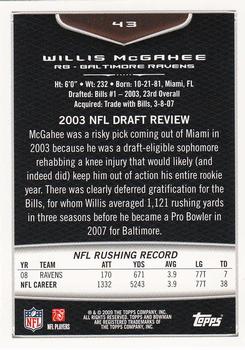 2009 Bowman Draft Picks - Red #43 Willis McGahee Back