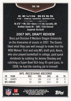 2009 Bowman Draft Picks - Red #53 Kevin Boss Back