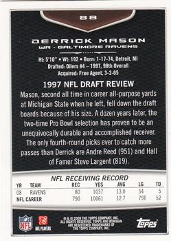 2009 Bowman Draft Picks - Red #88 Derrick Mason Back