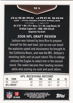 2009 Bowman Draft Picks - Red #91 DeSean Jackson Back