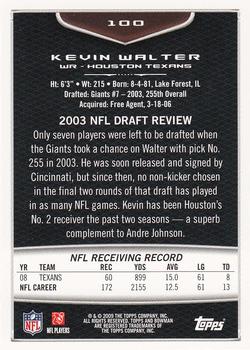 2009 Bowman Draft Picks - Red #100 Kevin Walter Back