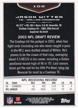 2009 Bowman Draft Picks - Red #102 Jason Witten Back