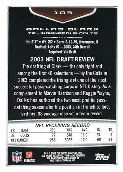 2009 Bowman Draft Picks - Red #103 Dallas Clark Back