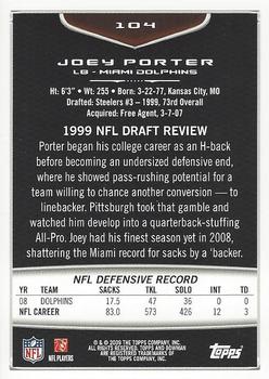 2009 Bowman Draft Picks - Red #104 Joey Porter Back