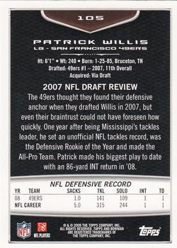 2009 Bowman Draft Picks - Red #105 Patrick Willis Back