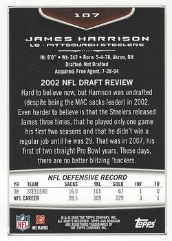 2009 Bowman Draft Picks - Red #107 James Harrison Back