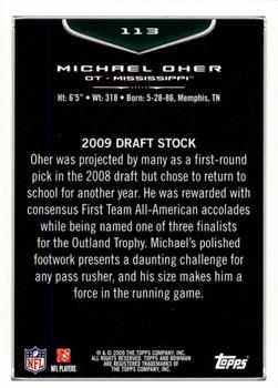2009 Bowman Draft Picks - Red #113 Michael Oher Back