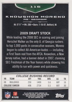 2009 Bowman Draft Picks - Red #116 Knowshon Moreno Back